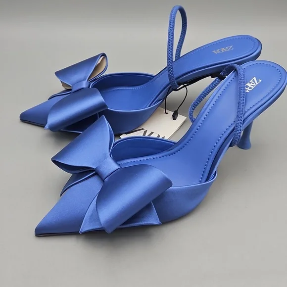 Zara | Shoes | New Zara Satin Effect High Heel Shoes Nwt